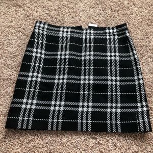Jcrew black plaid skirt